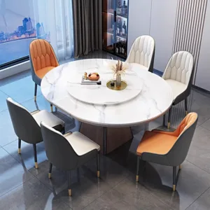 Luxury Modern Extendable Foldable Folding Marble Round Solid Wood Dining Table Chair Set 4 6 Seater Oval Room Furniture Designs