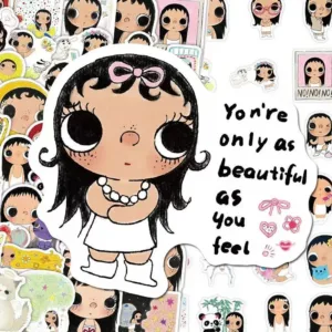 68pcs Anime YuY Cute Girl Cartoon Stickers DIY PVC Graffiti Funny Laptop Decals Decoration Reward Gift Toy