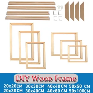 DIY Wood Frame Canvas painting Wooden poster Photo Frame 30x45cm 20x30cm Wooden Frame Living Room Wall Home Decor Picture Frame