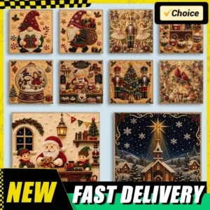 DIY Christmas Pearl Painting Diamond Art Kit Wood Framed Christmas Pearl Art Kits for Adults Diamond Dots Beads Painting Craft