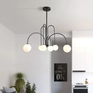 Nordic Red Chandelier Minimalist Glass Pendant Light for Living Room Restaurant Cafe Clothing Store Art Home Decor Hanging Lamp