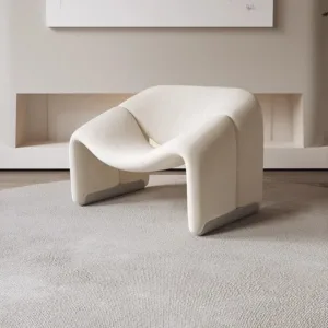 Nordic Lounge Chair Lazy Sofa Single Armchair Solid Color Accent Seat Bedroom Living Room Salon Reception Furniture