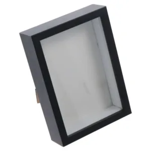 Durable Multi-size Shadow Box Frame Natral Wood Black Rectangular Wooden Photo Frame Acrylic Display Case Dried Flower