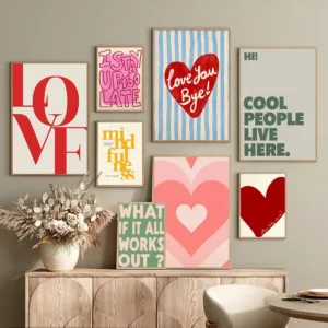 Modern Simple Love Funny Introduction Poster Printing Fashion Home Apartment Canvas Painting Wall Decor Home Dining Room Decor