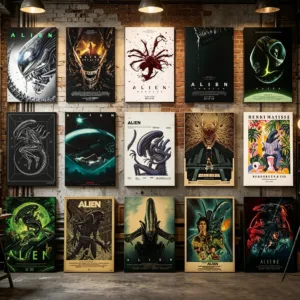 1979 Horror Movie Alien Canvas Wall Art Retro Posters Classic Sci Fi Xenomorph Prints Fans Bedroom Living Room Aesthetics Decor