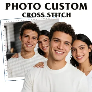 Huacan Customization Cross Stitching Sets Embroidery Sets Photo Custom Needlework 11Ct Picture Printed Canvas Wall Decor