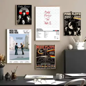Pop Band P_Pink F_Floyd Classic Album Poster Decorative Wall Art Stickers Mural Photo Print for Home Living Room Hallway Decor