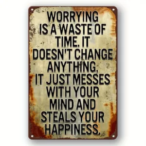 Vintage Rustic Metal Tin Sign - Inspirational Quote Humorous Motivational Wall Art Home Bar Cafe Man Cave Farmhouse Decor