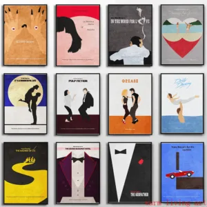 80S Nordic Movie Grease Pulp Fiction Poster Dancing Aesthetic Minimalist Wall Art Vintage Canvas Godfather Posters Home Decor