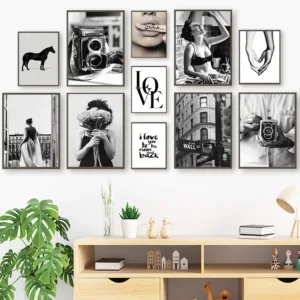 Black And White Canvas Wall Art Vintage Photography Print Modern Minimalist Poster Figure Animal Landscape Canvas Wall Decor