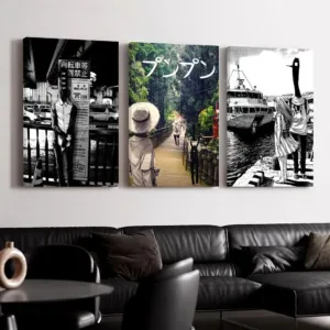 Anime G-Goodnight P-Punpun Framed Wall Painting Ready to Hang Canvas Wall Art Poster for Bedroom Living Room Home Decor Gift