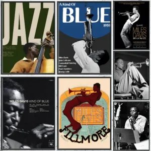 Jazz Musician M-Miles Davis Painting Calligraphy HD Canvas Poster Crease Free Waterproof All Space Wall Decor
