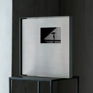 Stainless Steel Polishing Process Customized Picture Frame Wall-Mounted Square Shape Silver Matte Finish Art Photo Display Frame