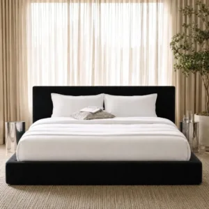 AirFrame King Upholstered Bed Frame with Ergonomic Angled Headboard, Customized