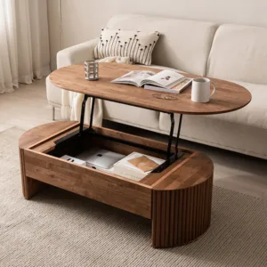 Rustic Lift Top Coffee Tables Storage Classic Retro Multifunction Coffee Tables Unique Simple Mesa De Centro Elevable Furniture