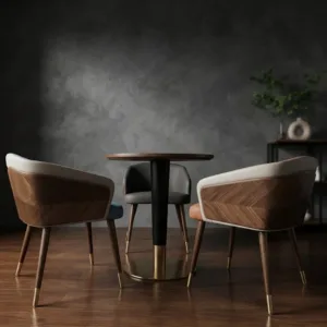 Solid Wood PU Leather Dining Chair Nordic Armchair Restaurant Furniture with Comfortable Backrest Home Kitchen Seating Modern