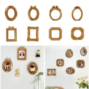 Gold DIY Shadow Box Frame 3D DIY Mini Photo Frames European Retro Relief Gold Display Frames Photography Background Decoration