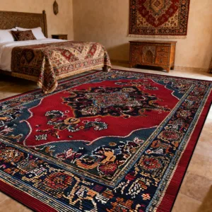 Persian Washable Fluffy Living Room Luxury Carpet Decoration Bedroom Bedside Foldable Soft Rug Easy Clean Large Area Floor Mats