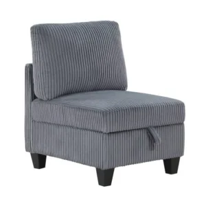 Modern Modular Living Room Armchair Free Dark Grey with Storage Light