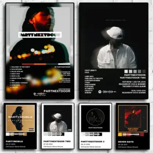 Retro Music Album Cover Posters Pop Hip Hop Rapper Partynextdoor Canvas Art for Room Decor Aesthetic Wall Decor for Home