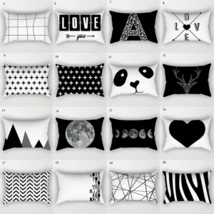 Black and White Pillowcase Decorative Cushion Cover Sofa