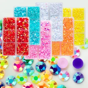 Ducrystal 4500pcs/Box 2/3/4/5/6mm Resin rhinestone Jelly AB Non hot Fix Nail Art Make-Up Flatback Decoration resin crystal