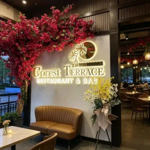Custom LED Backlit 3D Stainless Steel Metal Graphic Logo Sign Personalized Illuminated Letters For Restaurant Cafe Bistro Bar