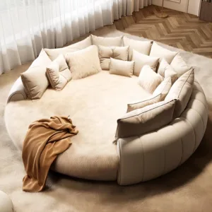 Designer Girls Modern Beds 200×180cm Luxury Italian King Size Bedroom Bed Double Loft Round Adults Cama Matrimonial Furniture