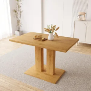 Modern Dining Table, 46'' Oak Table | Rectangular Kitchen Table with Oak Finish, Compact Dining Room Table for 4,, Custom