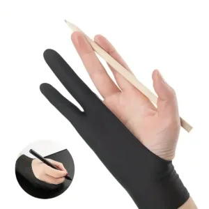1pc Anti Smudge Two-finger Anti Touch Drawing Gloves For Drawing Tablet and Screen Board