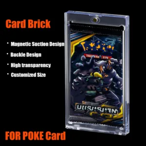 Acrylic Magnetic Suction Card Brick for POKE High Throughput High Hardness Game Cartoon Card Brick Handmade Display Box