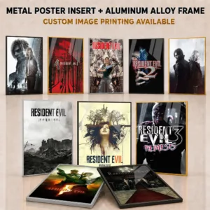 Resident Evil Metal Poster With Aluminum Alloy Frame Personalized Photo Dark Survival Style Wall Art For Media Room Player Gift