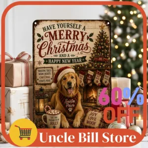 Vintage Retro Tin Sign 20x30cm Christmas Holiday Wall Plaque Bar Cafe Decor Pre-Drilled Waterproof Metal Art