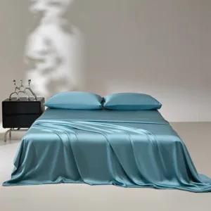 Mulberry Silk Bedding Bed Sheet Set 4 Piece | Fitted Sheet,Flat Sheet with 2 Pillowcases 50x75 | Double Queen King Hotel Quality