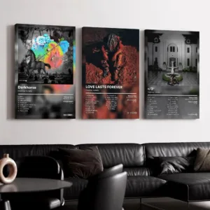 Rap Album D-Destroy L-Lonely Framed Wall Painting Ready to Hang Canvas Wall Art Poster for Bedroom Living Room Home Decor Gift