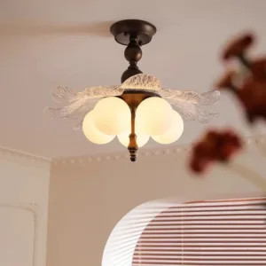 Mid Century Petal Ceiling Lights LED French Retro Glass Ball Ins Style Lamps Bedroom Dining Room Home Decoration Indoor Lighting