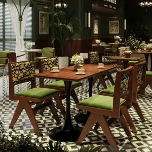 Solid Wood Retro Western Restaurant Dining Table and Chair Combination Dining Bar Restaurant Table and Chair Commercial