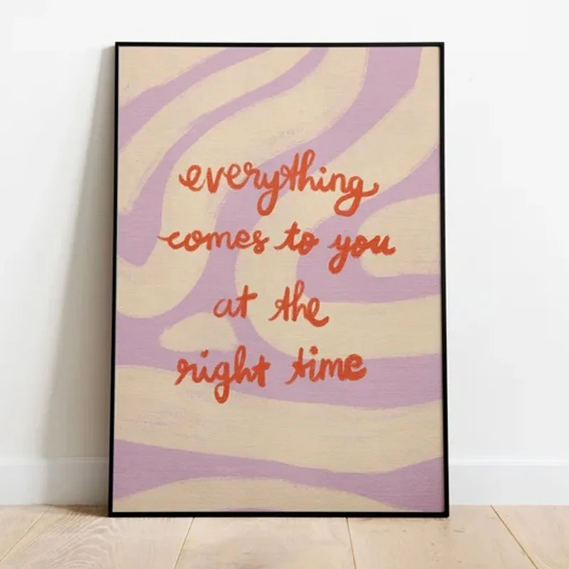 How Lucky Are We Pink Red Striped Wall Art Positive Inspirational Quote Poster Canvas Prints for Modern Living Room Home Decor