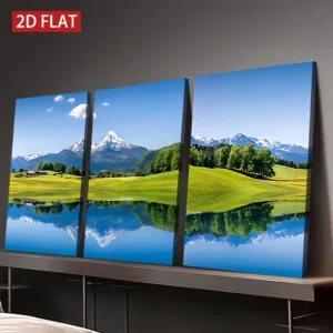 3 Counts Wooden Framed Canvas Painting, Alpine Lake Mountain Landscape Print, Wall Art, Ideal for Living Room Office Decor