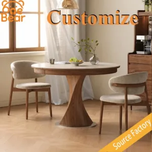 Any Size Custom Curved Edge Sintered Stone Dining Table Waterproof Anti Stain Easy Clean Minimalist Apartment Dining Room Decor