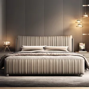 Modern Minimalist Luxury Beds Nordic Creative High-End Guesthouse Leather Bed Designer Bedroom Furniture Camas Para Niñas FYBB