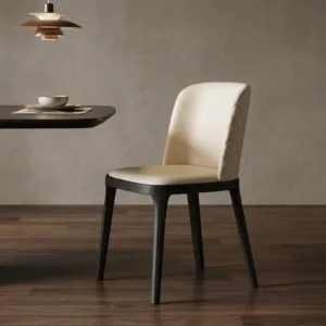 Leather Dining Chairs Modern Nordic Restaurant Furniture Comfortable Backrest Armchair Living Room Leisure Stool with Sturdy