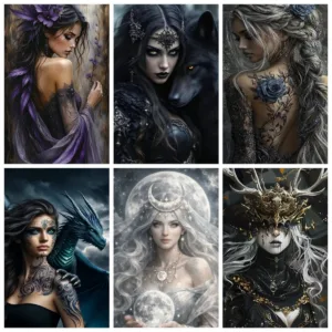 DIY Digital Painting Paint By Numbers Female Portrait Handpainted Painting Art Picture Artcraft on Canvas Unique Gift Unframed