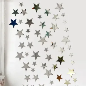 20pcs Acrylic Star Mirror Wall Sticker Cartoon Starry Wall Stickers For Kids Rooms Wall Decals Home Decor Cute Stars Art Mural
