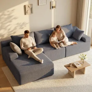 Lifelink 108" Sectional Boneless Couch Cloud Sofa for Living Room L Shaped Modular Sectional Sofa Deep Seat High Back Oversized