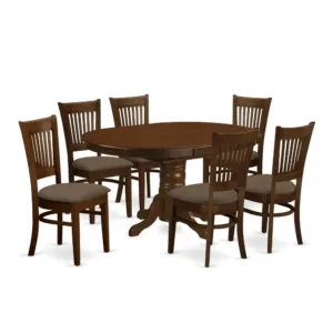 KEVA7-ESP-C 7 Piece Kitchen Table & Chairs Set Consist of an Oval Dining Room Table with Butterfly Leaf and 6 Linen, Customized