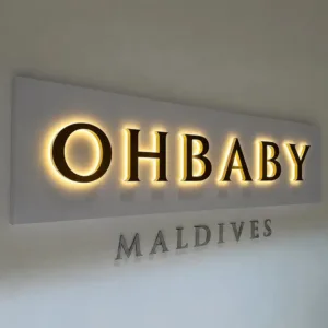 Custom Metal Business Signage 3D Letter Large Illuminated Sign Backlit LED for Store Company Signage Metal Neon LED Sign Outdoor
