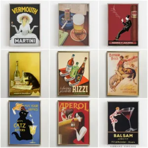 Vintage Beer and Cigarette Rodeo Poster Print Canvas Painting Wall Art Picture for Retro Bar Living Room Home Decoration