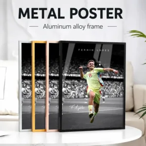 Fermin Lopez Soccer Celebration Framed Metal Print Customized Photo Dramatic Action Style Wall Art For Bedroom Sports Fan Gift