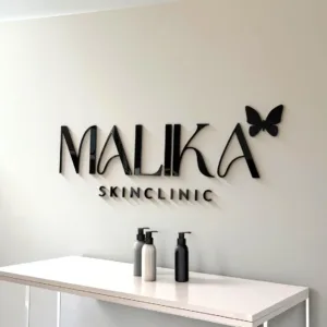 Custom Large 3D Business Logo Sign Personalized Wall Mounted Acrylic Wall Sign for Beauty Salon UV Print Logo Room Decorations